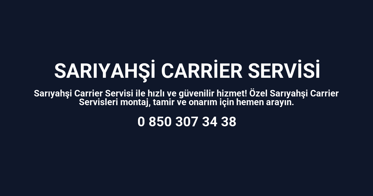 Sarıyahşi Carrier Servisi